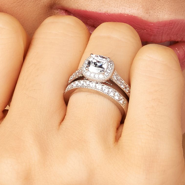 Bridal Jewelry Diamond Pearl Wedding Qvc Ring Sets