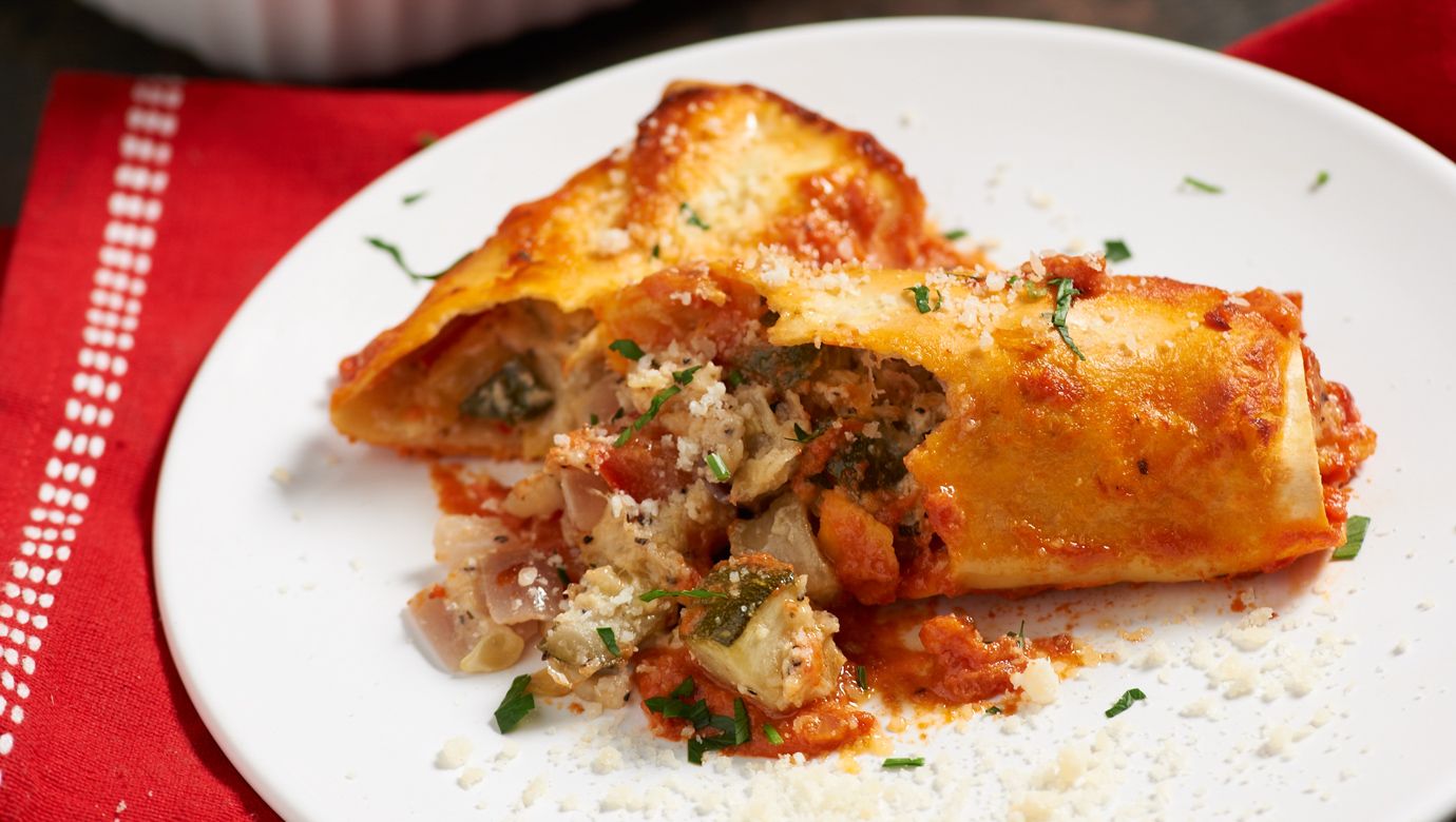 Cheesy Veggie Manicotti