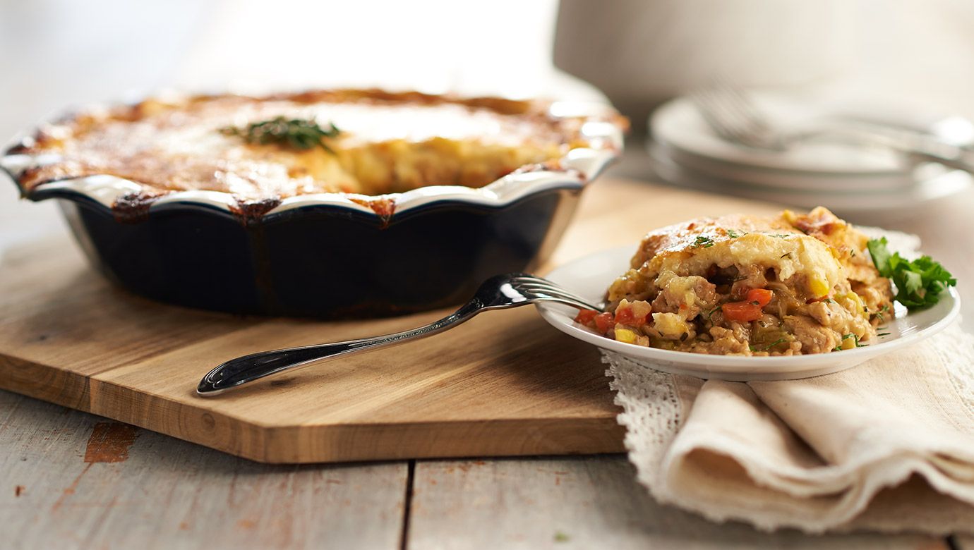 Chicken Shepherd's Pie with Cauliflower Topping