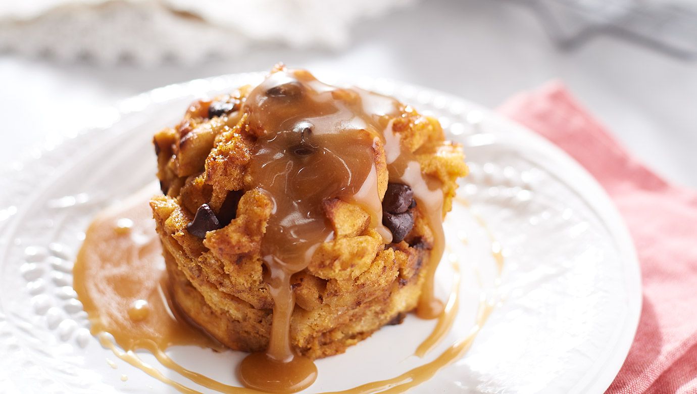 Pumpkin-Maple Waffle Bread Pudding