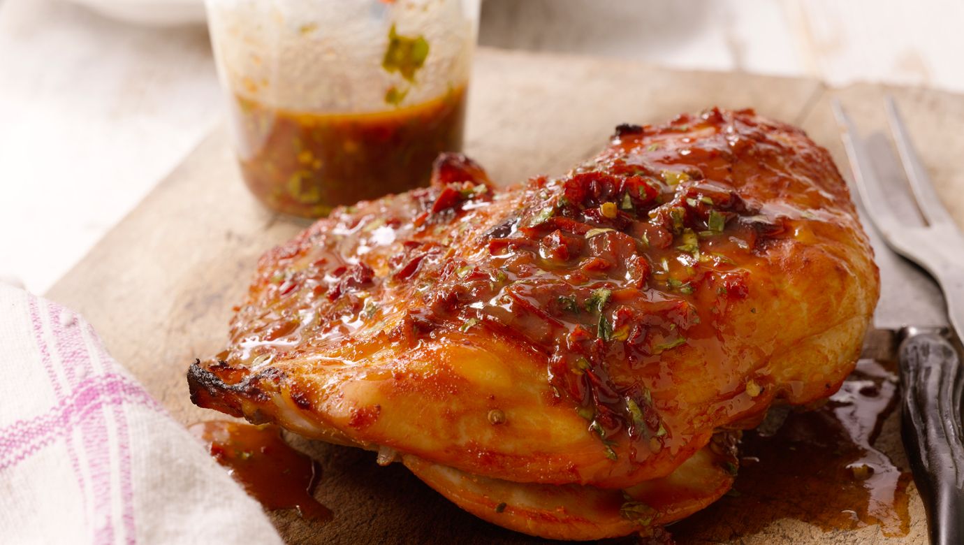 Smoked Turkey Breast with Chipotle-Honey Glaze
