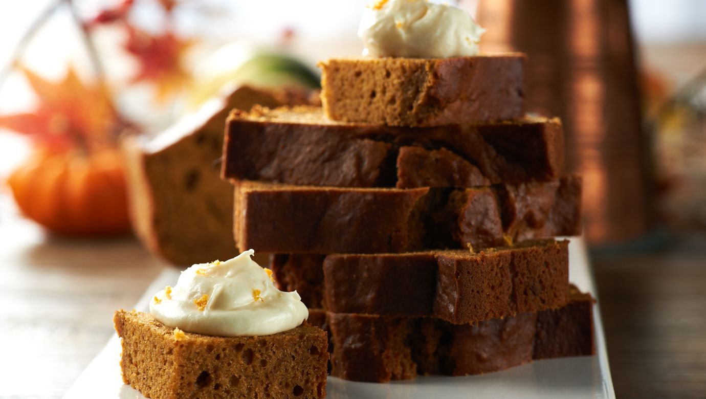 Pumpkin Bread with Cream Cheese Icing