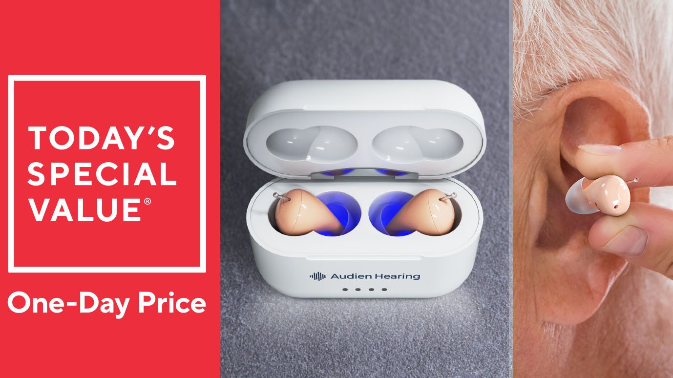 Audien Hearing Atom Pro 2 Hearing Aids with Care Kit & Protection Plan