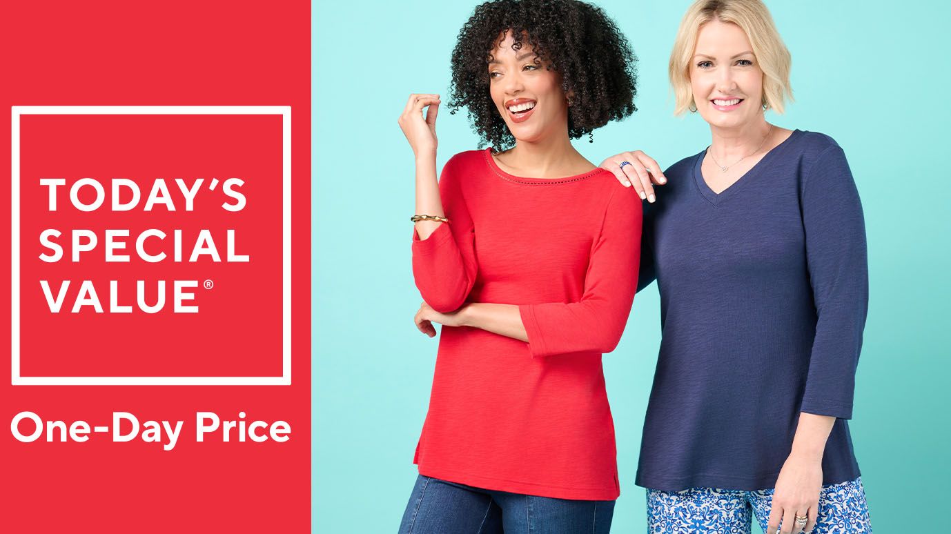 Belle by Kim Gravel Set of 2 3/4 Sleeve Slub Knit Tops