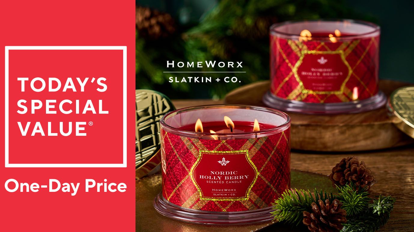 HomeWorx by Slatkin + Co. Set of (2) 18oz Harry's Winter Market Candles