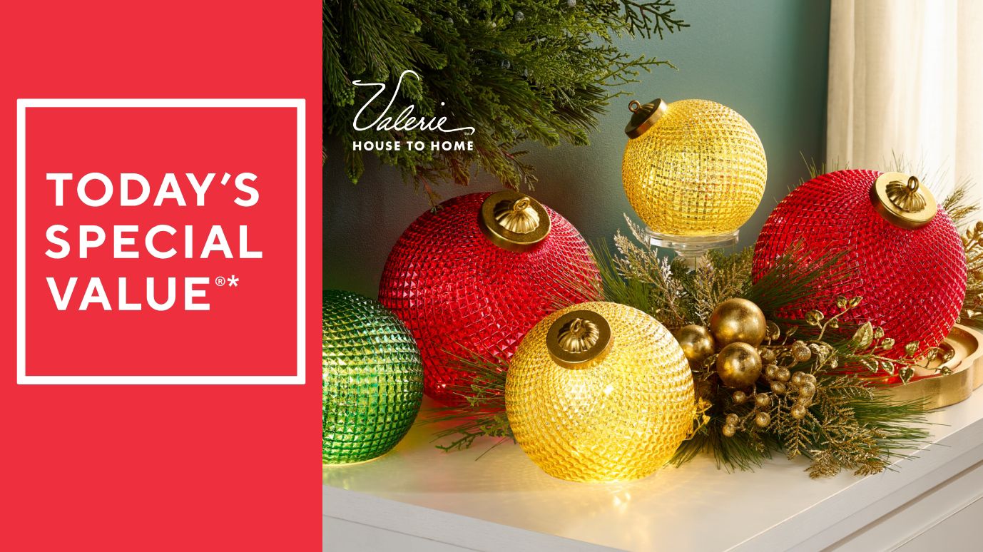 Choice of 6" or 8" Set/2 Diamond Glass Ornaments by Valerie