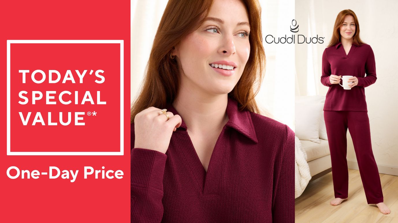 Cuddl Duds Soft Rib Two Piece Lounge Set