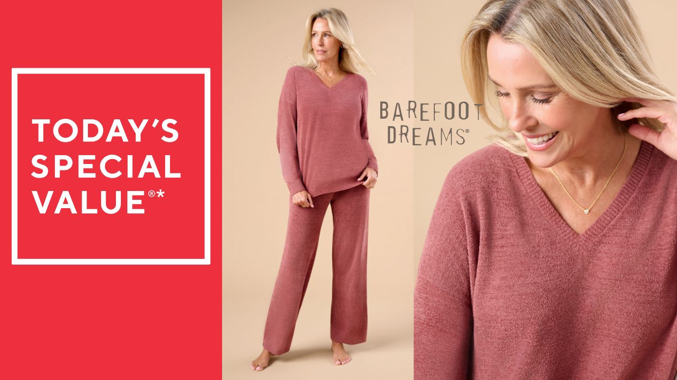 Barefoot Dreams CozyChic Ultra Lite V-Neck Pullover and Pant Set