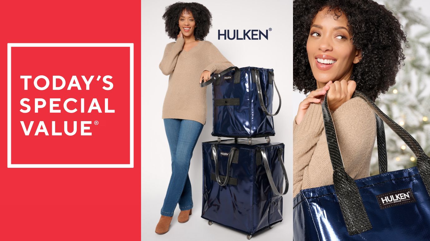 Hulken Medium or Large Rolling Tote with Zip Top & Button Closure
