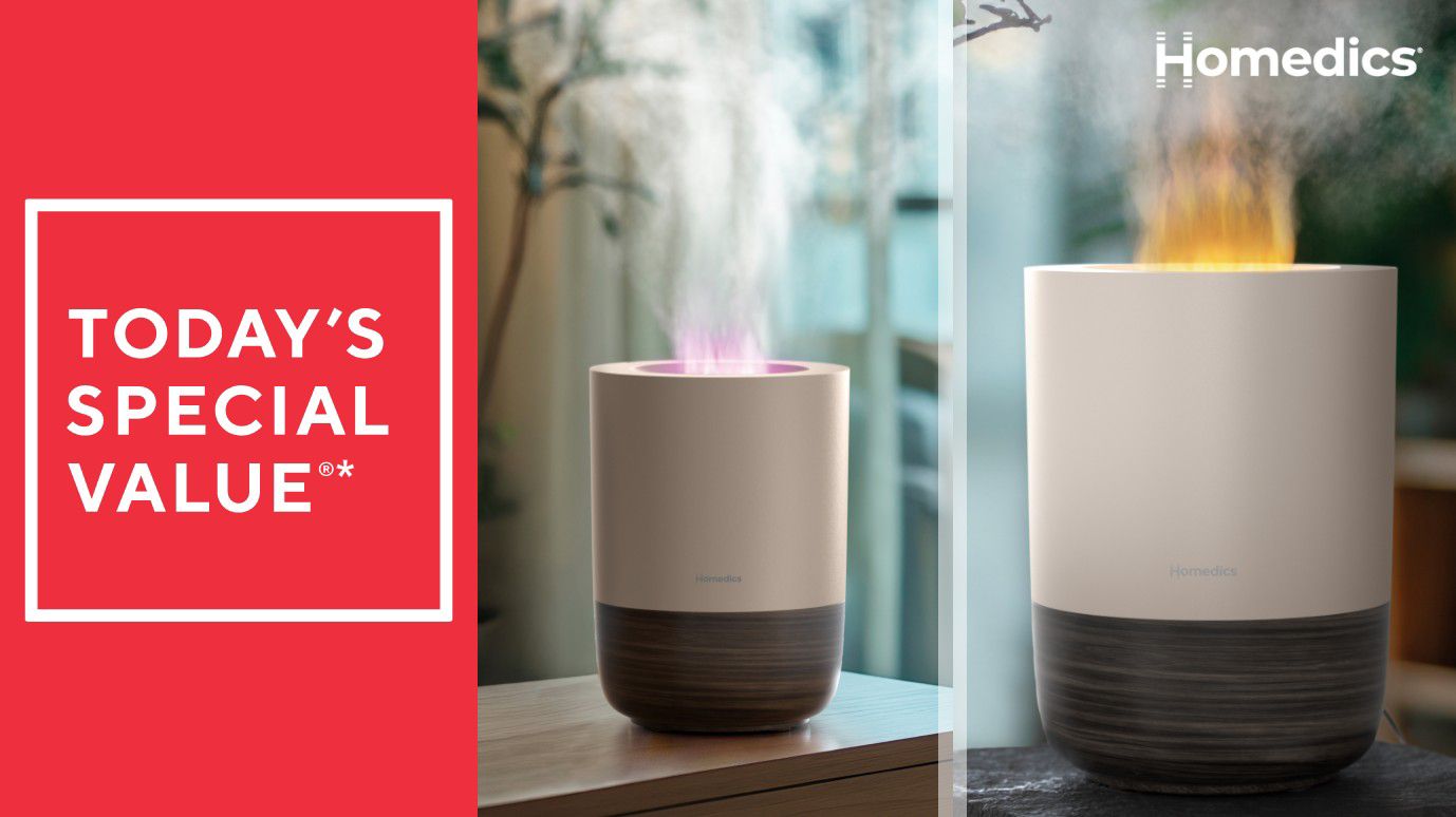 HoMedics Fireside .5 Gal Top Fill Ultrasonic Humidifier