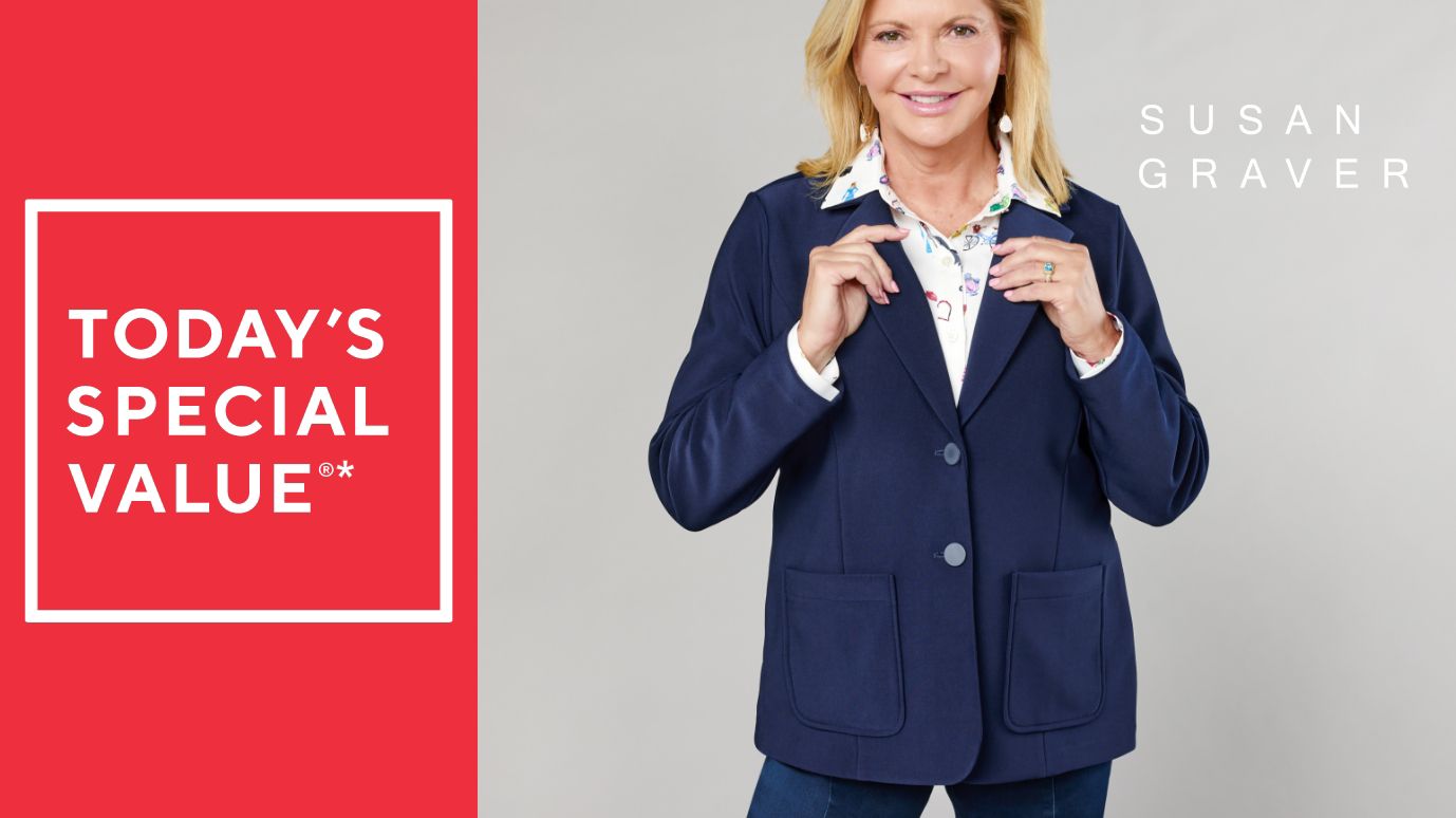 Susan Graver Brushed Back LK Fusion Notch Collar Blazer