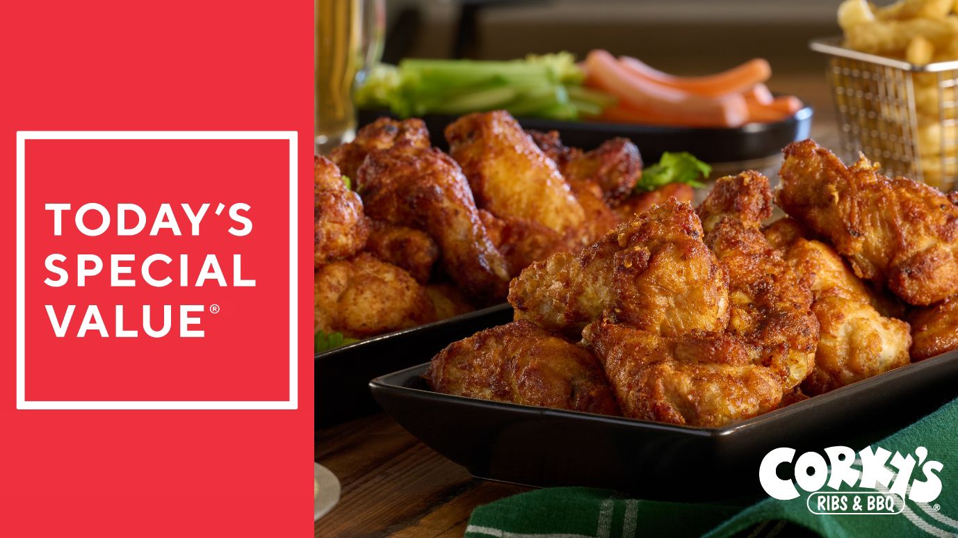 Corky's BBQ 4-lbs or 8-lbs Of Seasoned & Roasted Chicken Wings