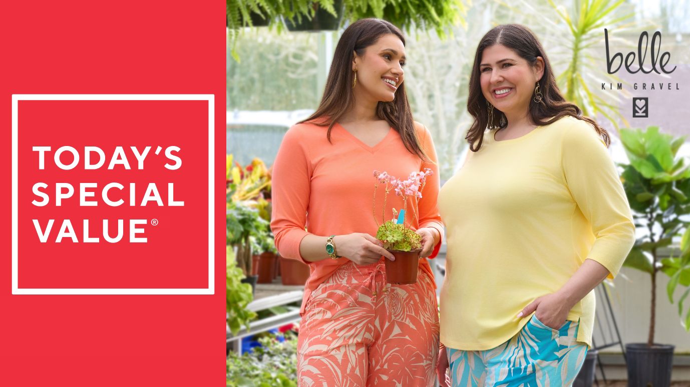 Belle by Kim Gravel TripleLuxe Knit Set of 2 3/4 Sleeve Tops