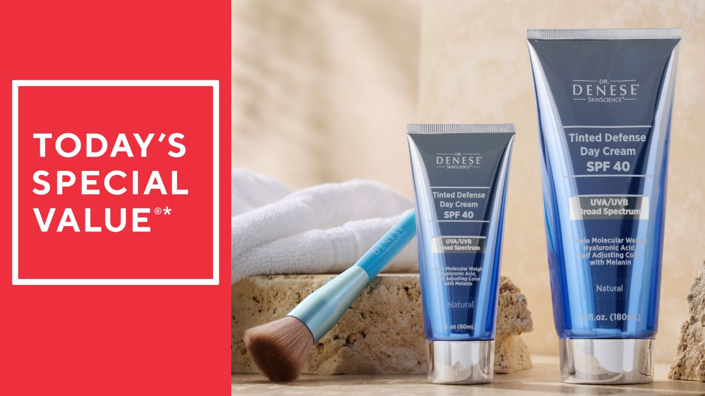 Dr.Denese SPF 40 Tinted Defense Day Cream Jumbo 6oz & 2oz w/Brush