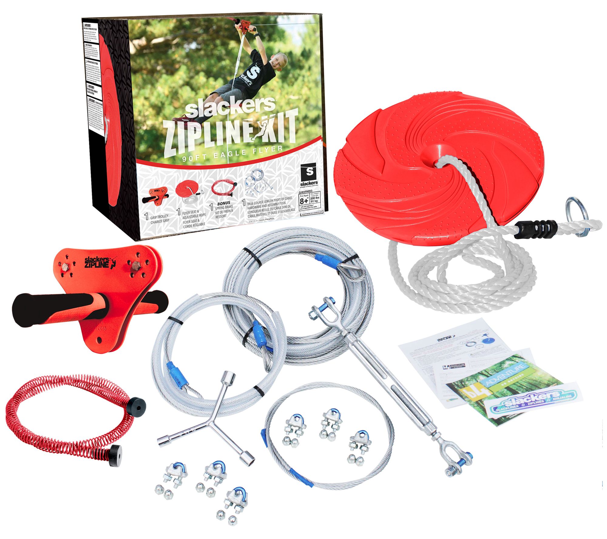 Slackers 90 Zipline Eagle Kit With Spring Brake Qvc Com