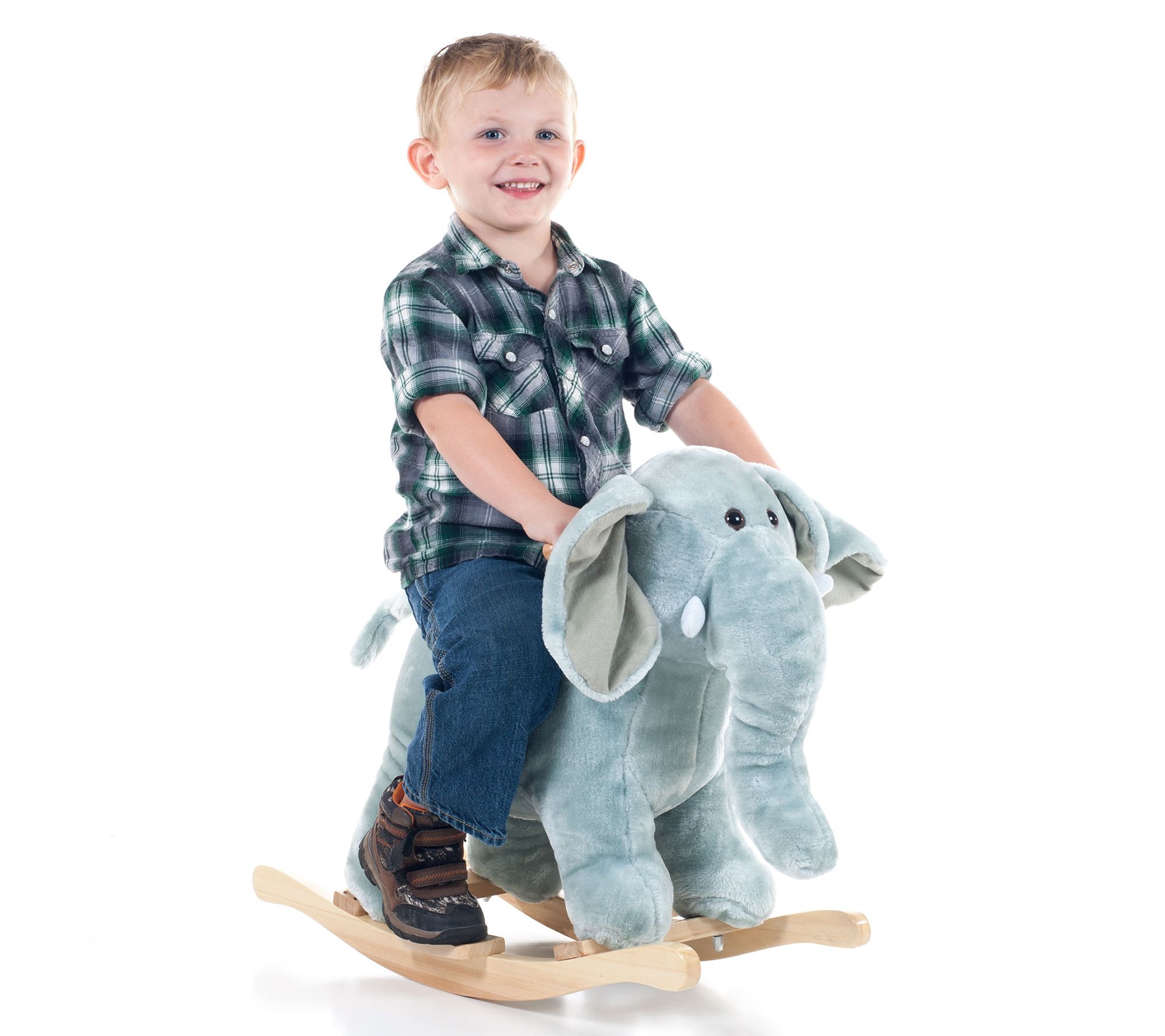 happy trails elephant plush rocking animal