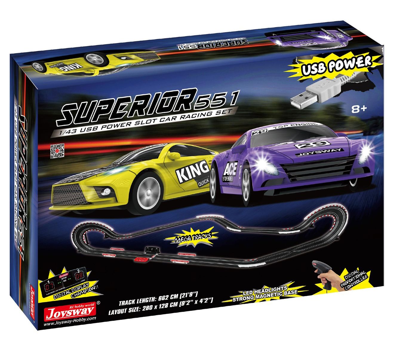 JOYSWAY Superior 551 USB Power Slot Car Racing et