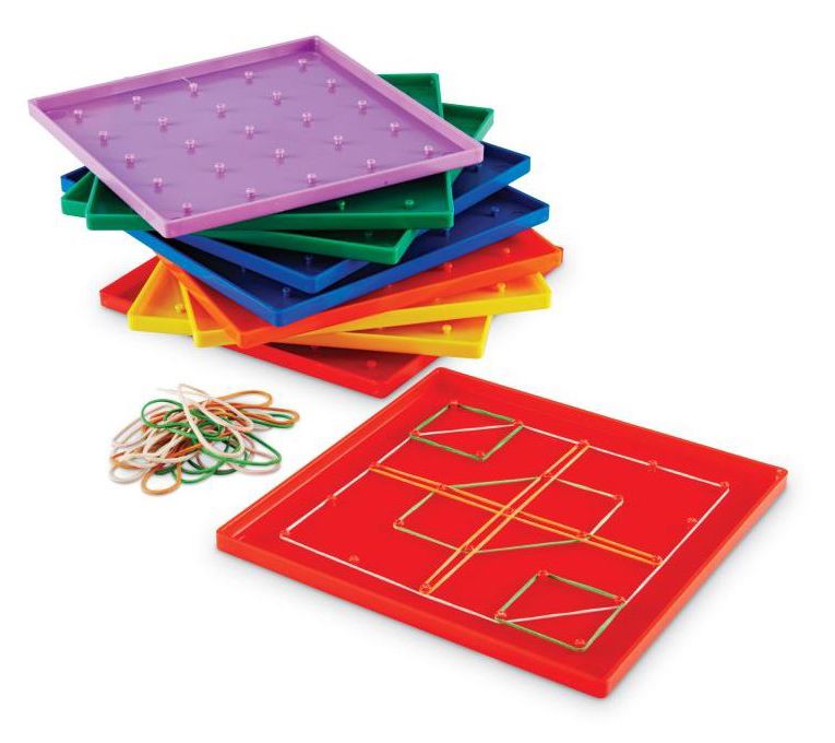 Set of 10 Assorted Geoboards by Learning Resour ces