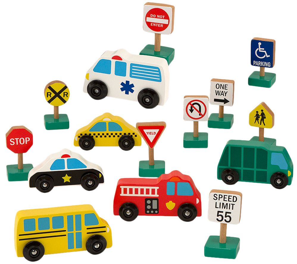 melissa and doug wooden stamp set vehicles