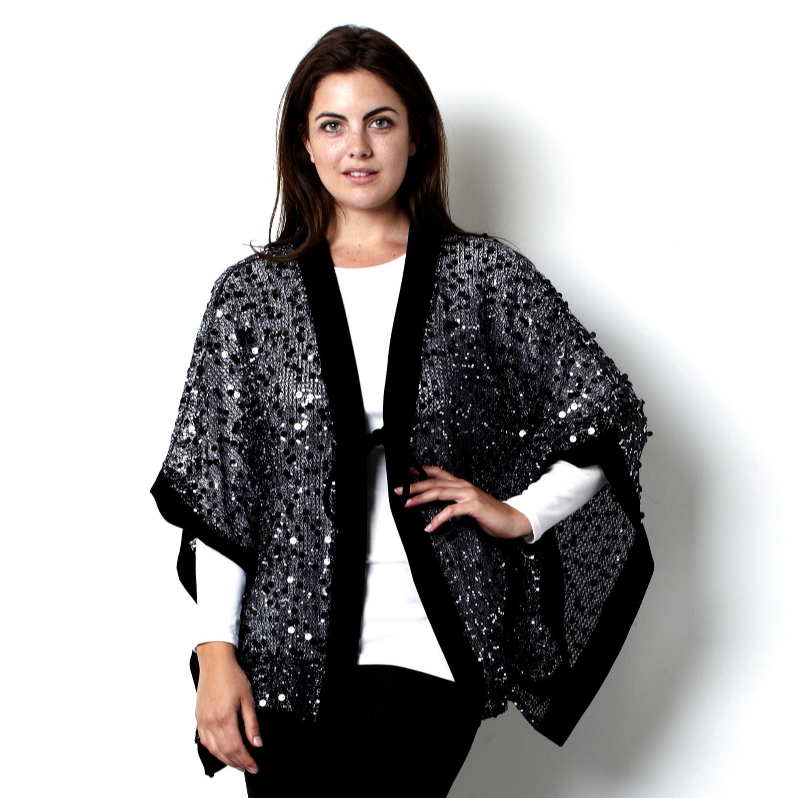 Dreamkeeper Celestial Magic Sparkle Tie Front Kimono Page 1 QVC UK