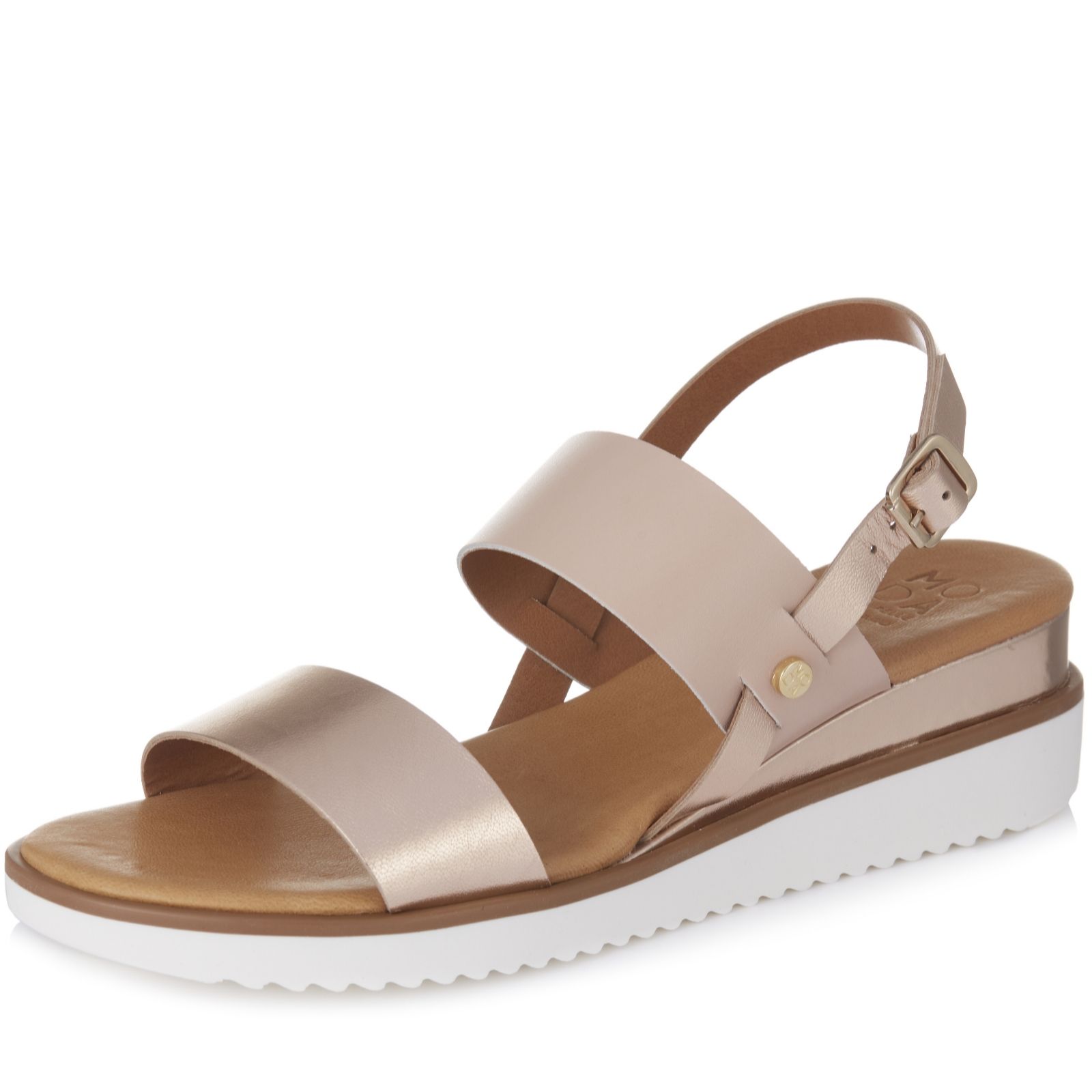 moda in pelle rose gold sandals
