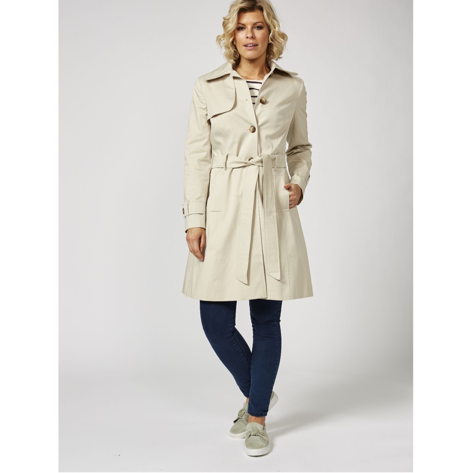 Outlet Helene Berman Single Breasted Trench Coat - QVC UK