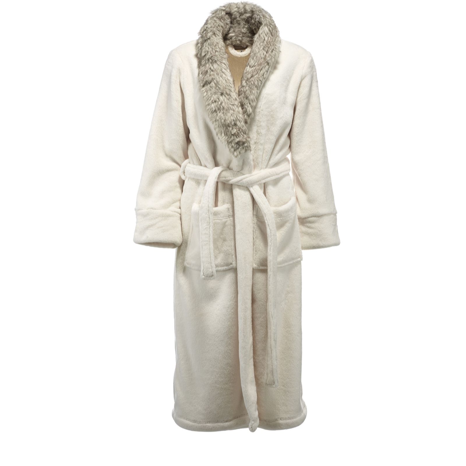 Cozee Home Faux Fur Trim Robe QVC UK