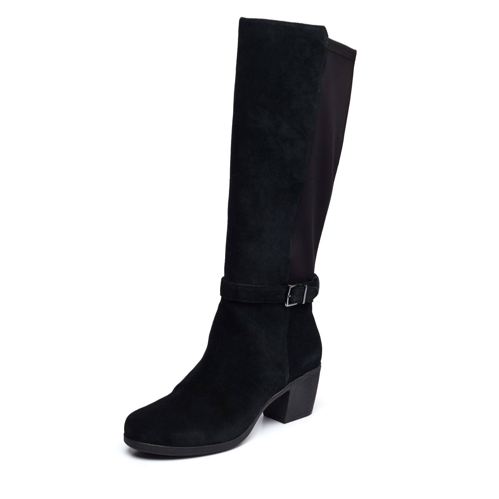 clarks black knee high boots