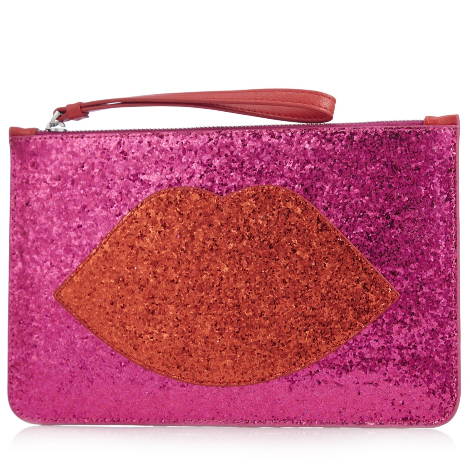 lulu guinness pink glitter suitcase