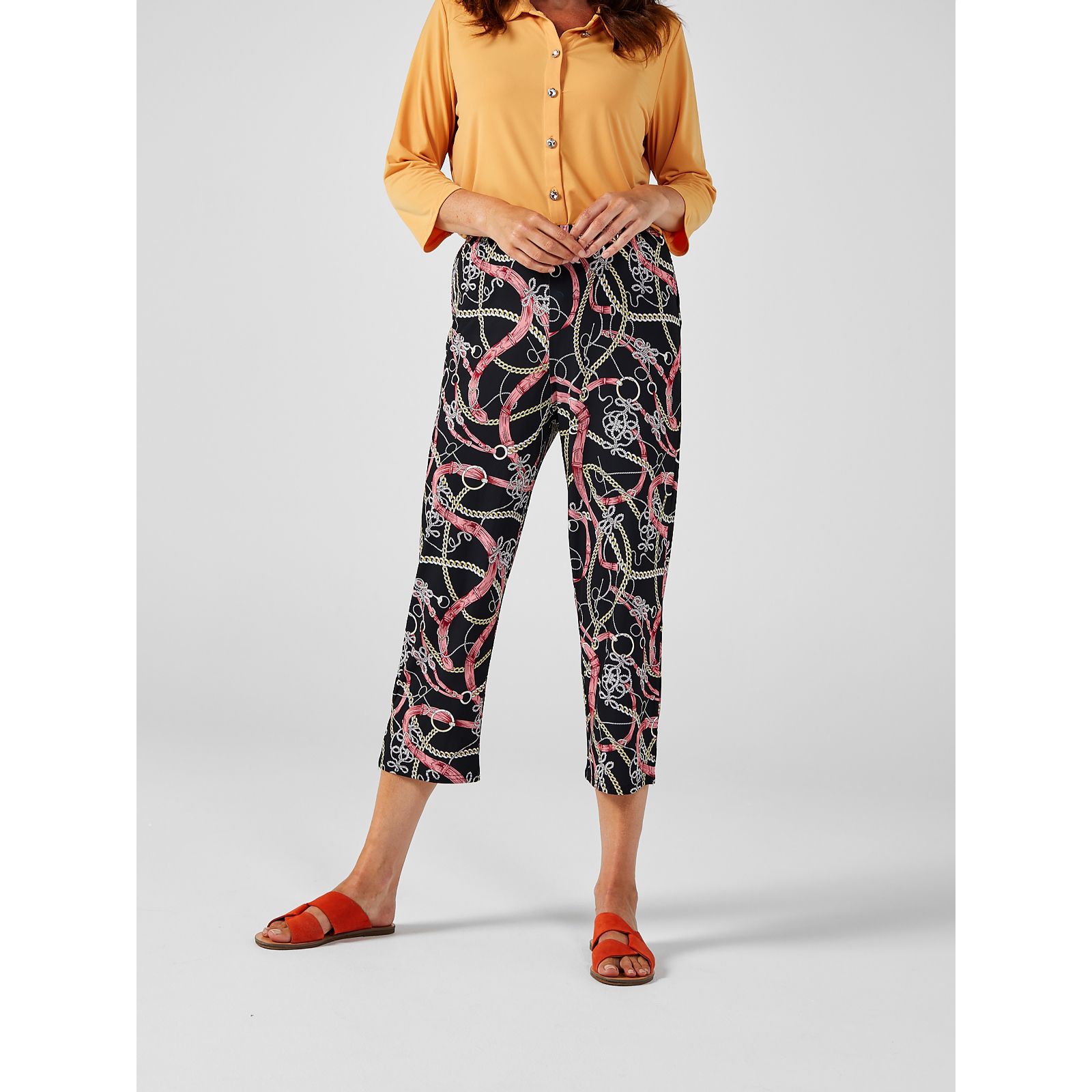 printed cropped trousers