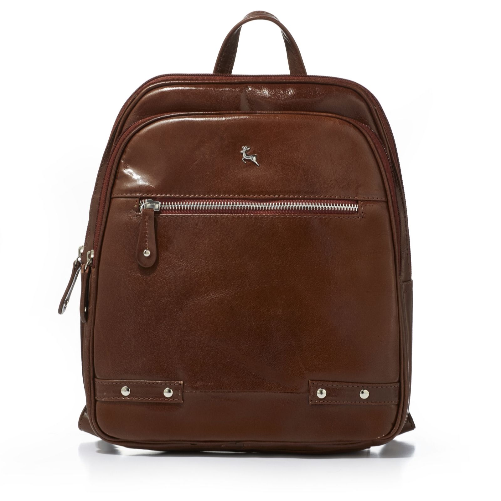 Ashwood Zip Detail Leather Backpack QVC UK