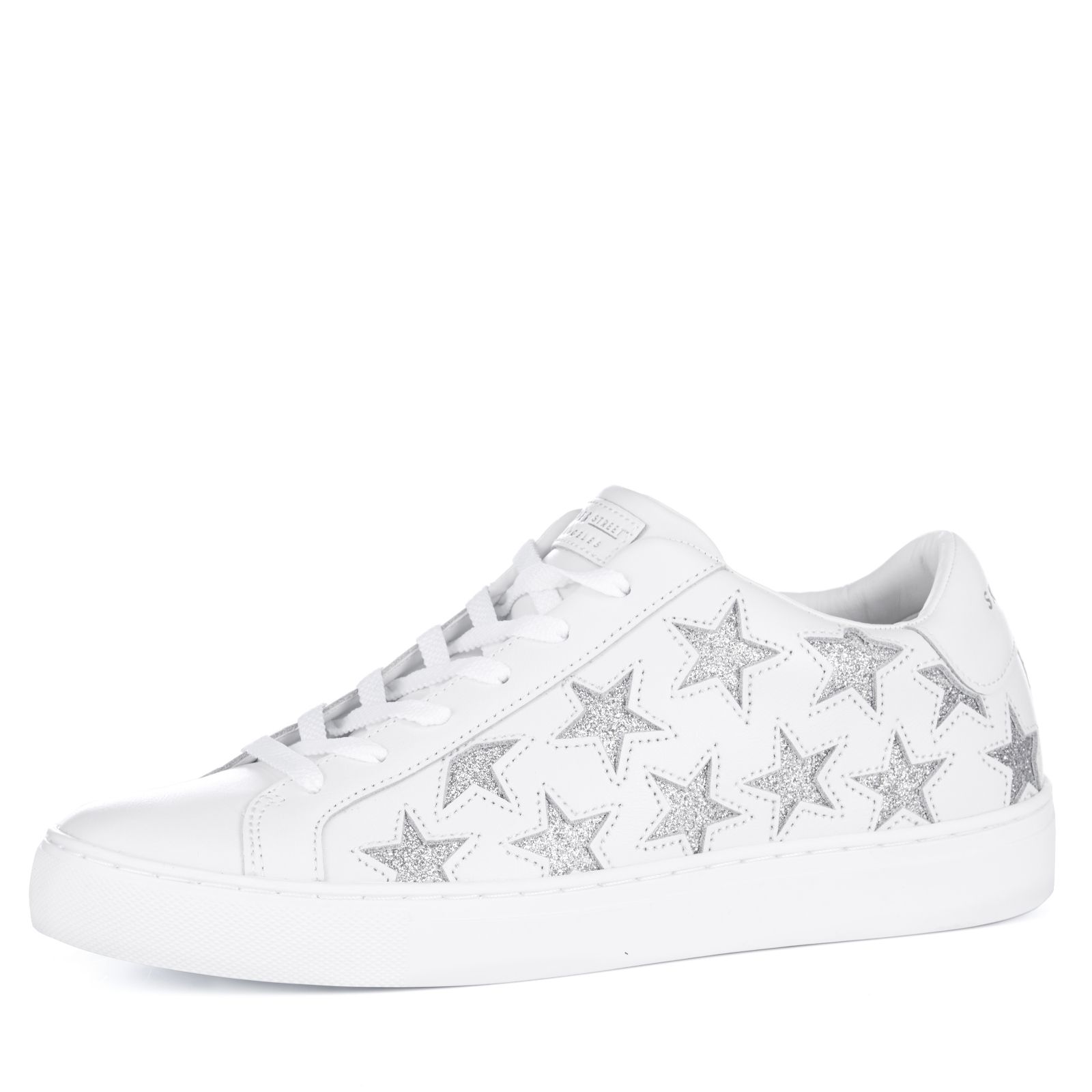 skechers street glitter star leather trainer