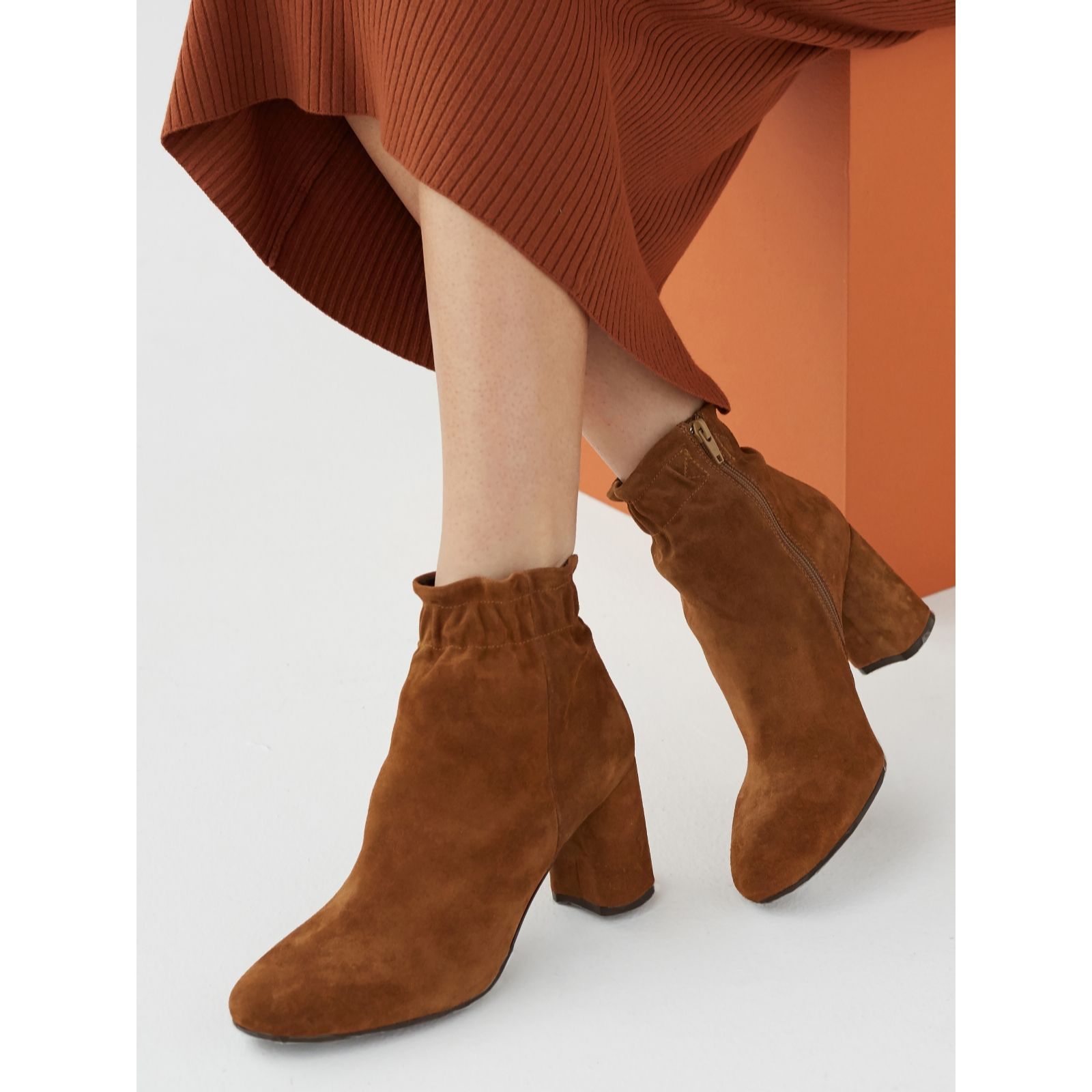 grey ruched ankle boots