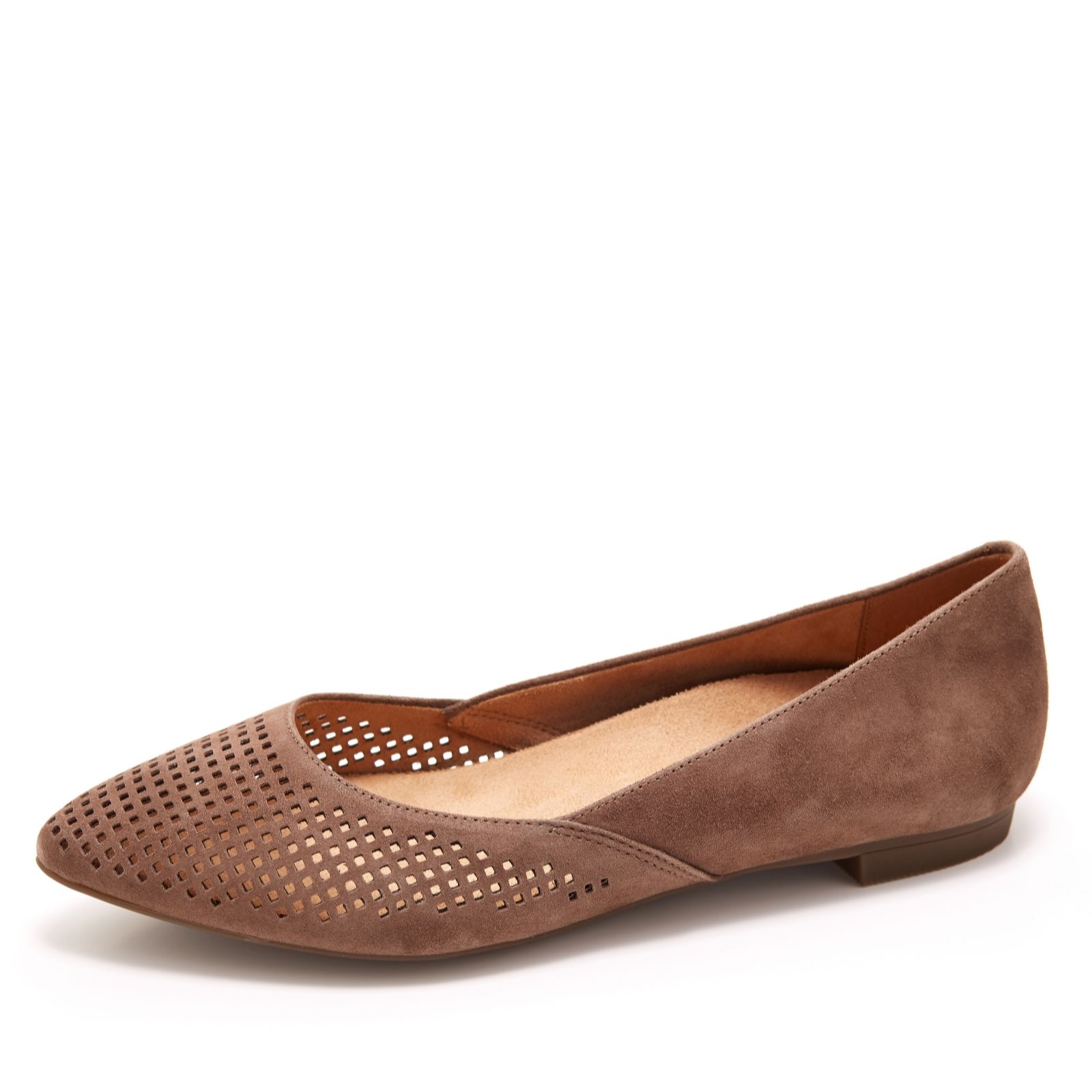 vionic gem posey suede perforated flats