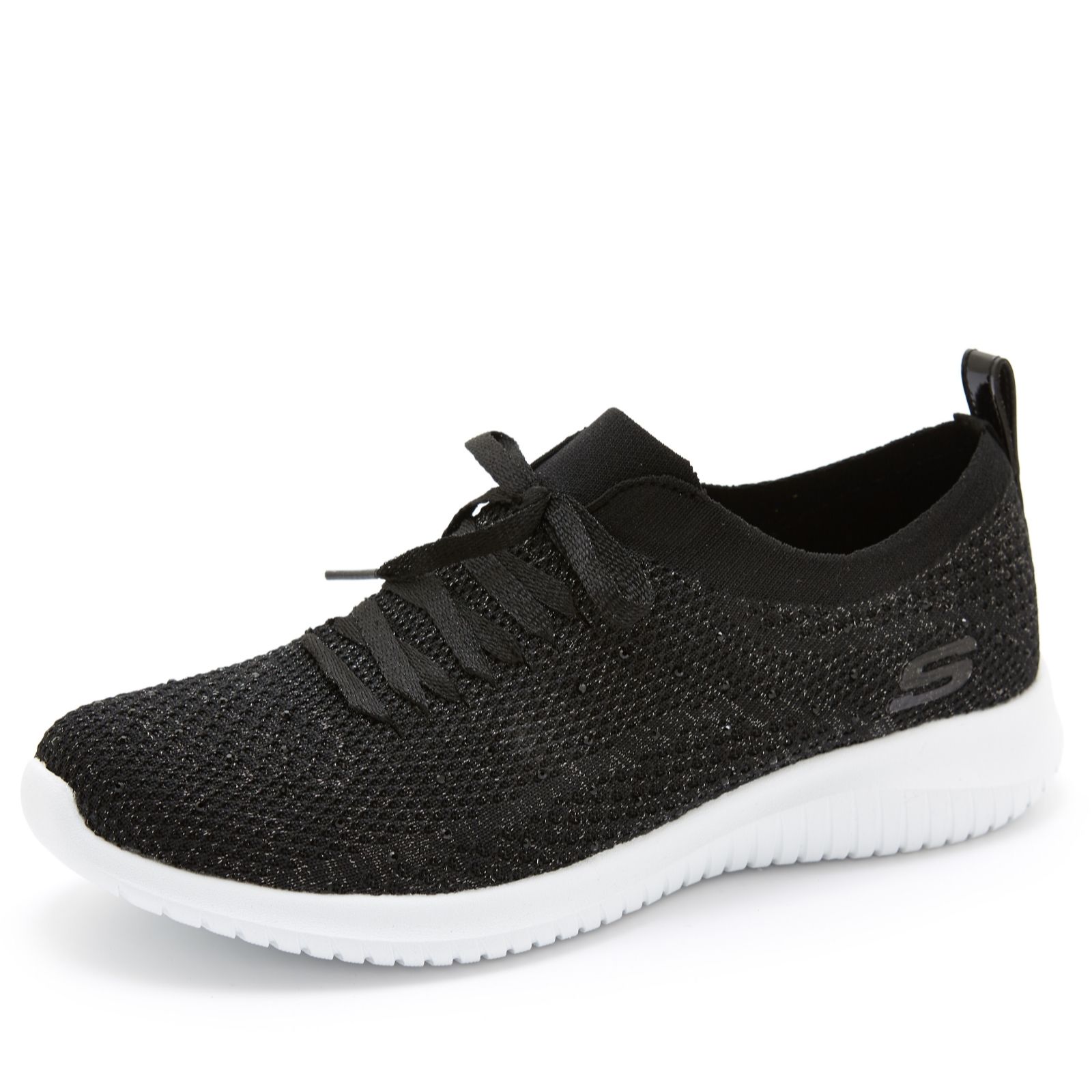 skechers ultra flex strolling out rhinestone slip on trainer
