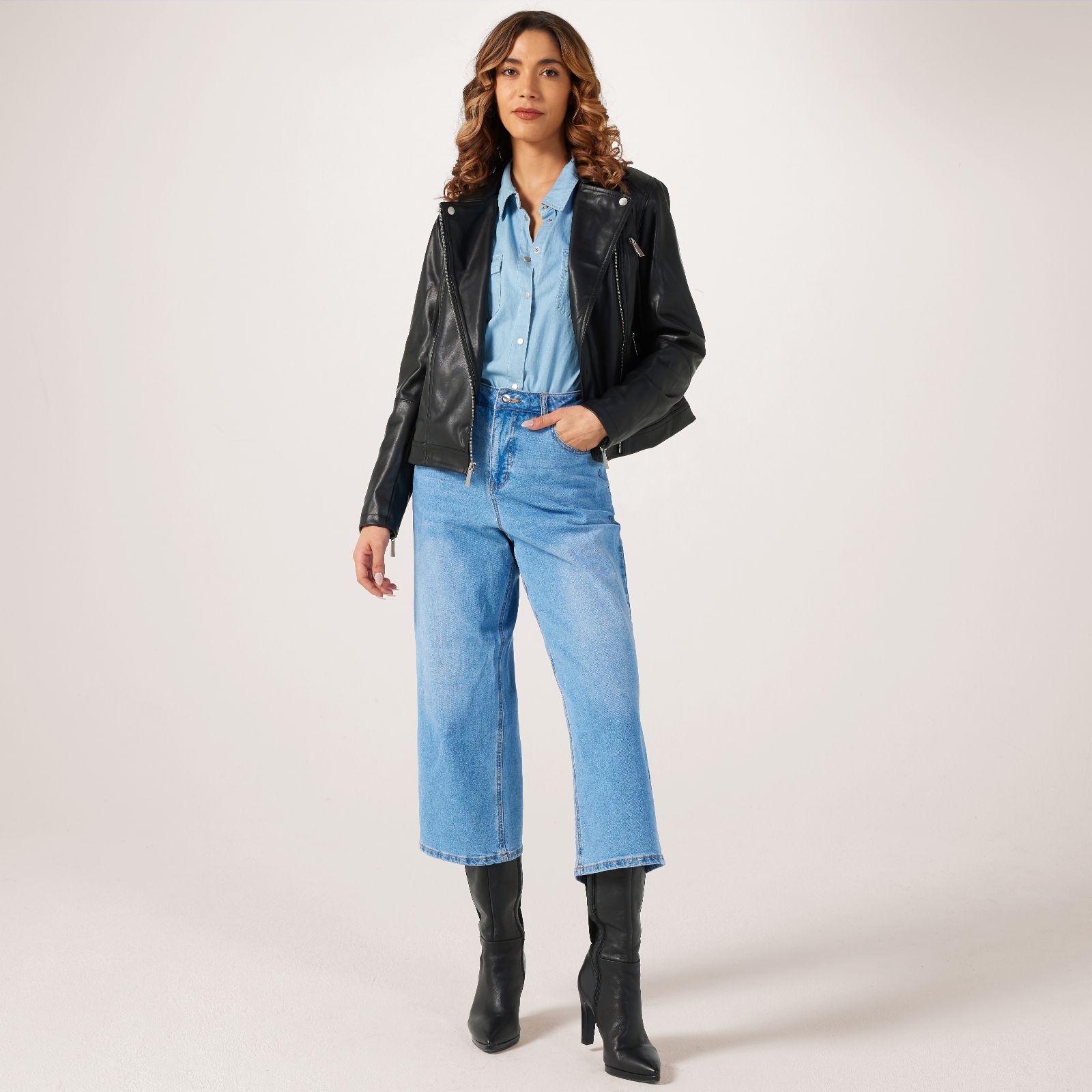 Ruth Langsford Faux Leather Biker Jacket QVC UK