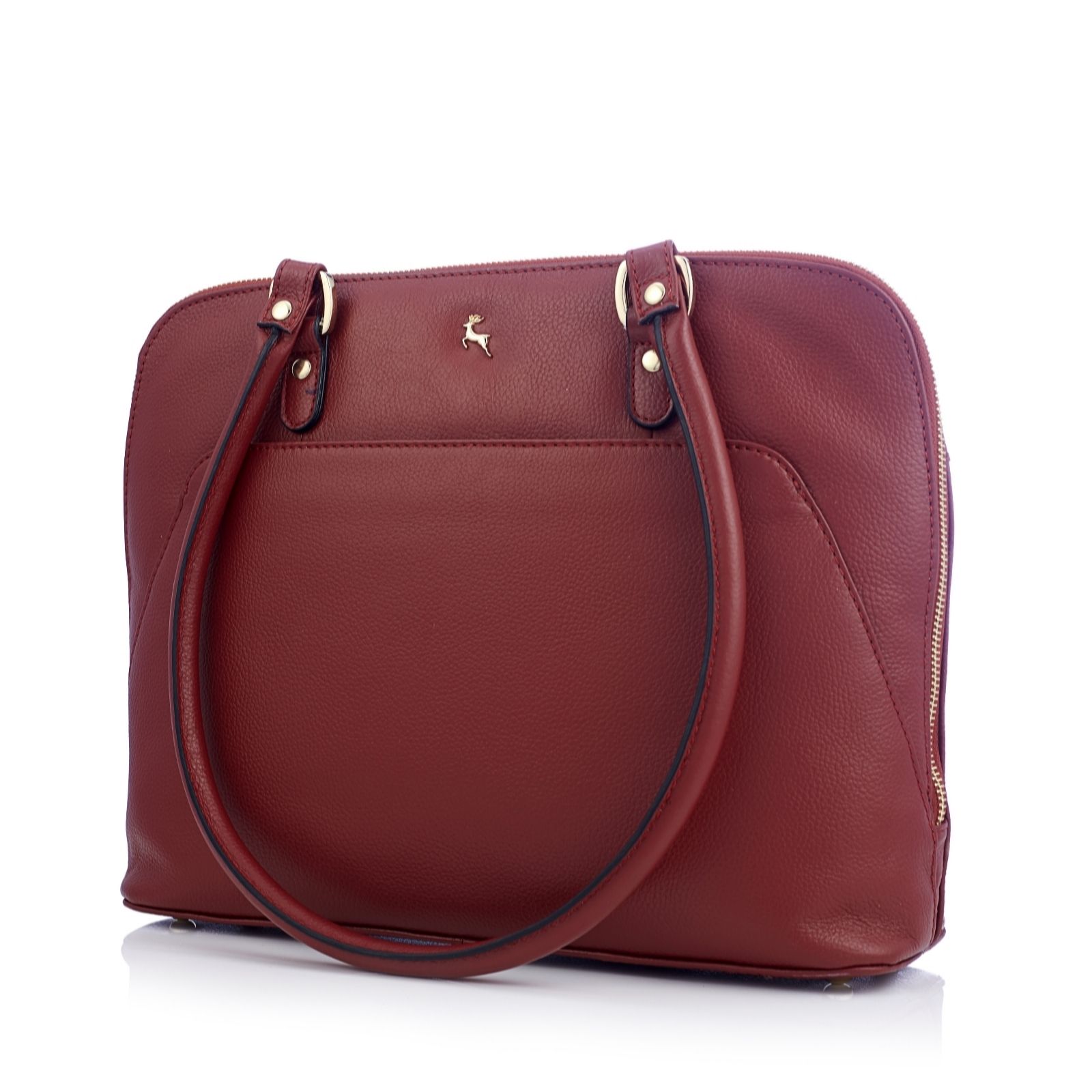 Outlet Ashwood Large Leather Triple Compartment Tote Bag QVC UK