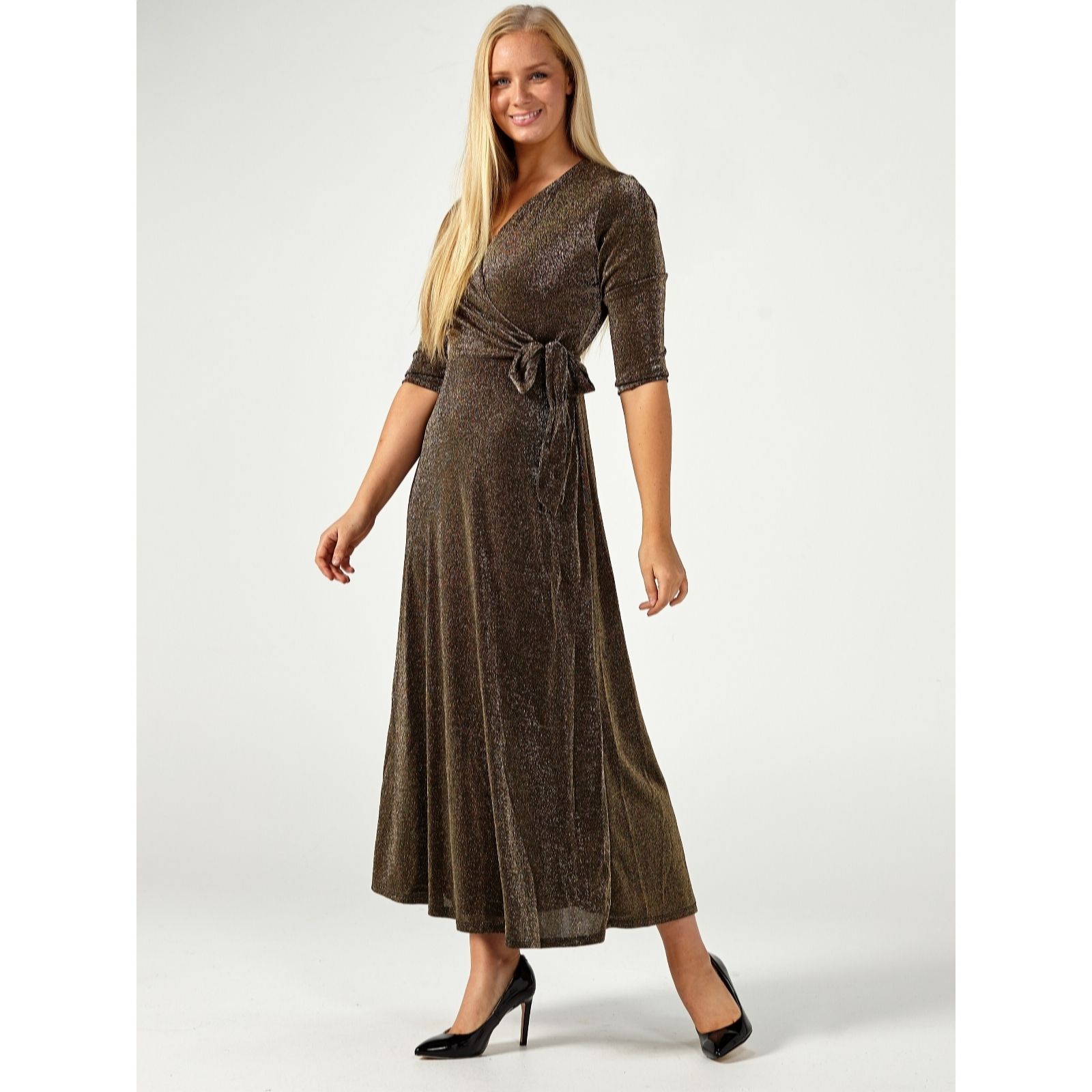 metallic maxi dress uk