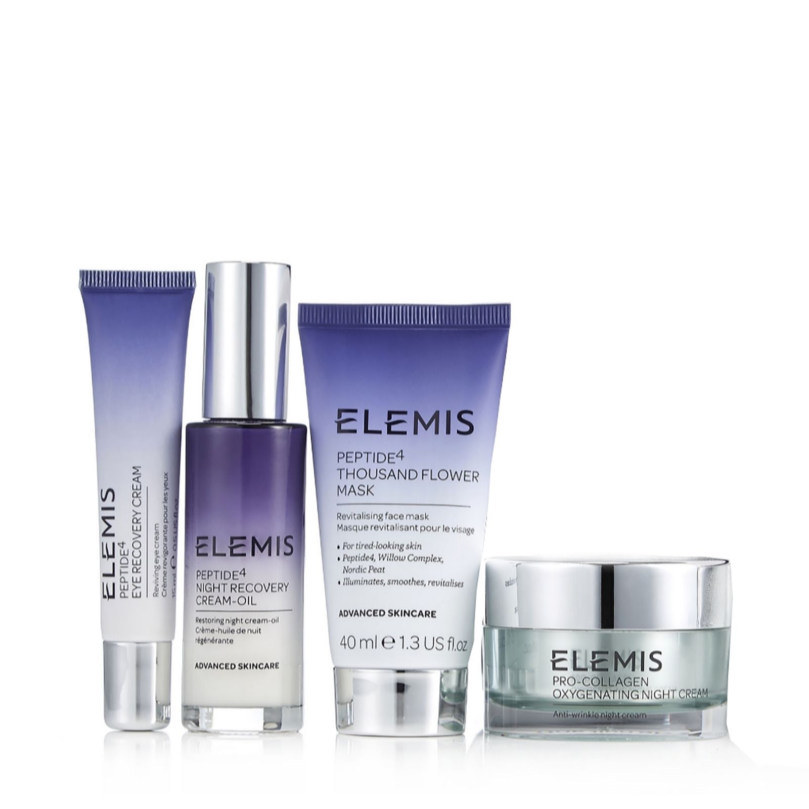 Elemis 4 Piece Peptide4 Nighttime Saviours Collection QVC UK