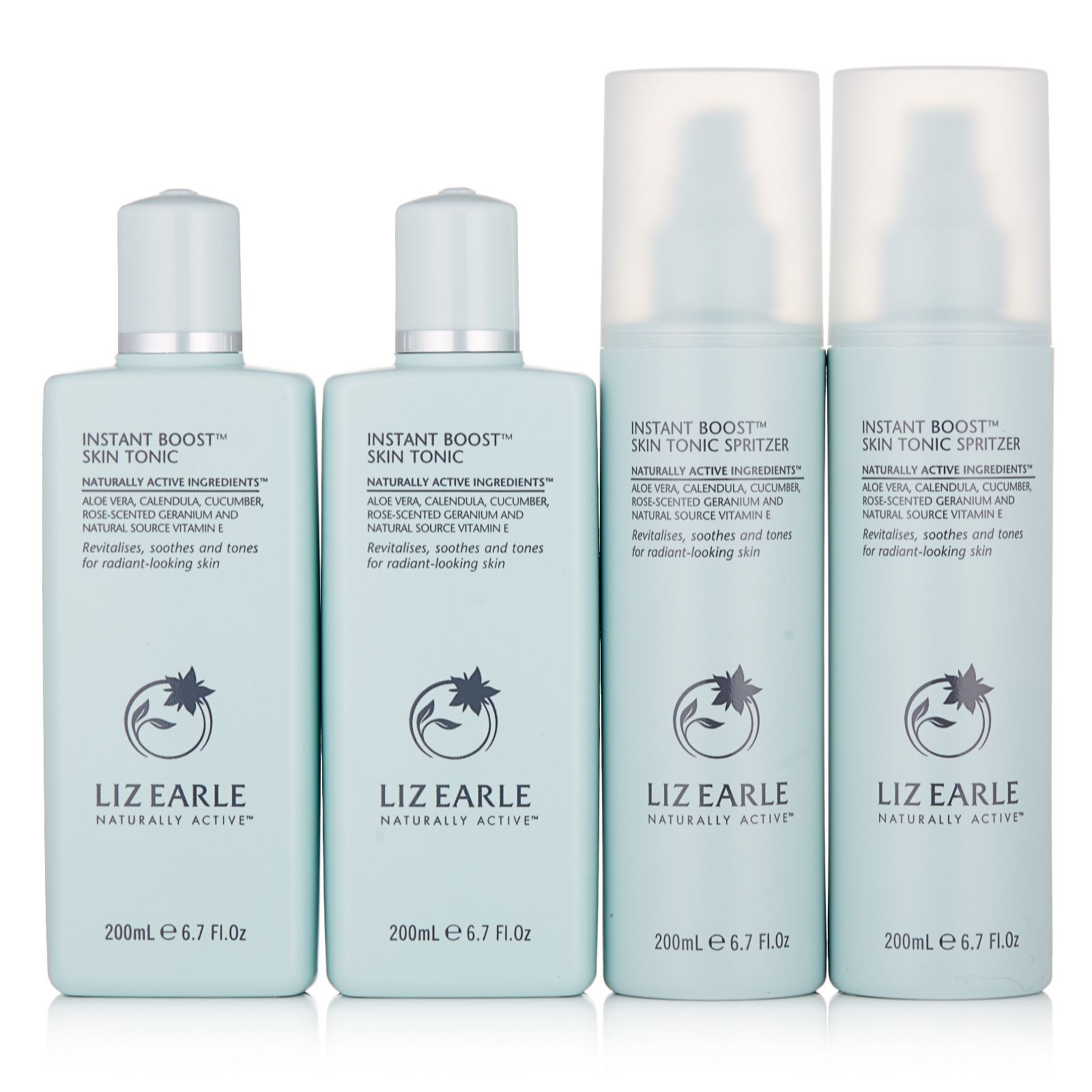 Liz Earle 4 Piece Instant Boost Skin Tonic Collection QVC UK