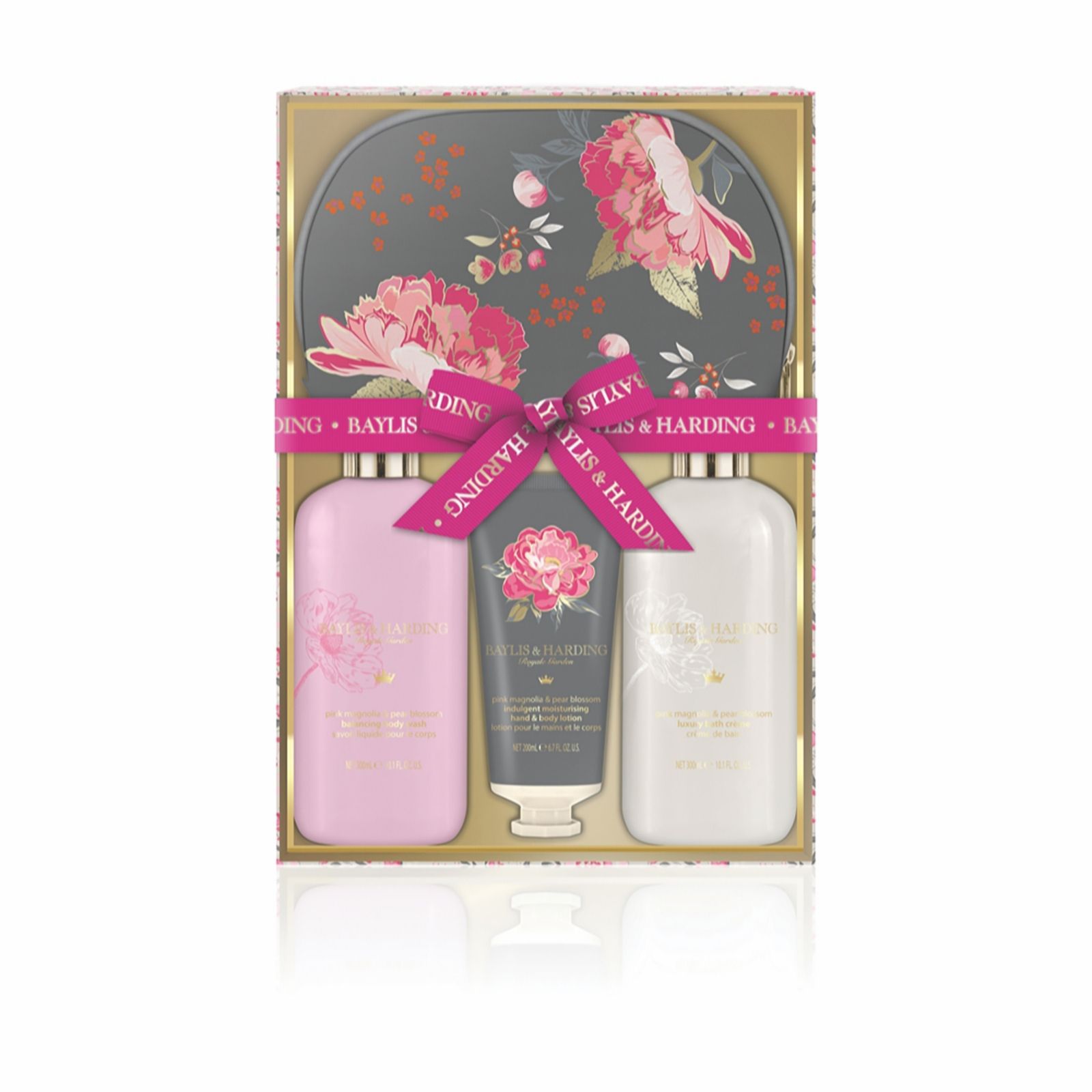 Baylis & Harding Pink Magnolia & Pear Blossom Luxury 3 Piece Gift Set