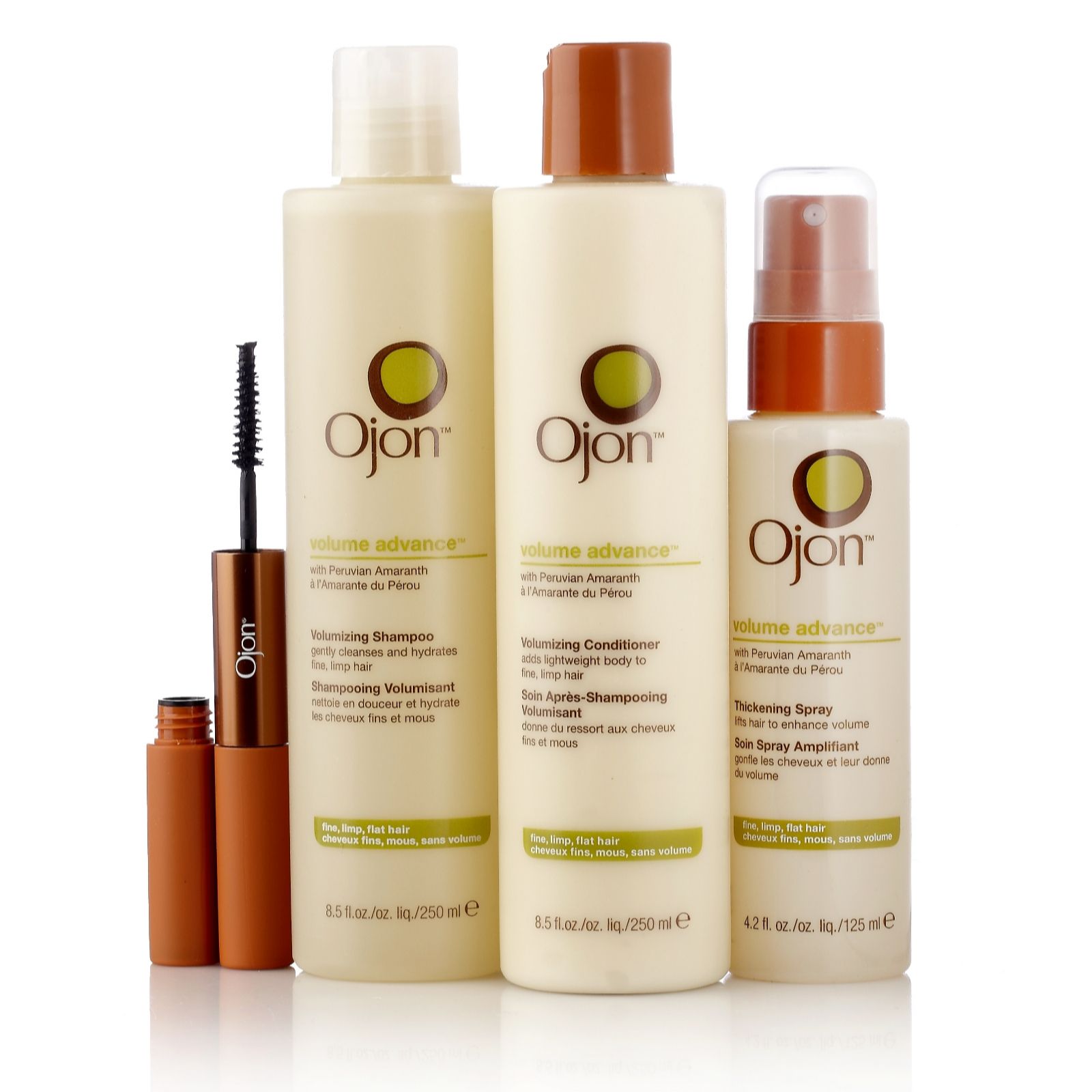 Ojon Volume Advance & Mascara 4 Piece Collection QVC UK