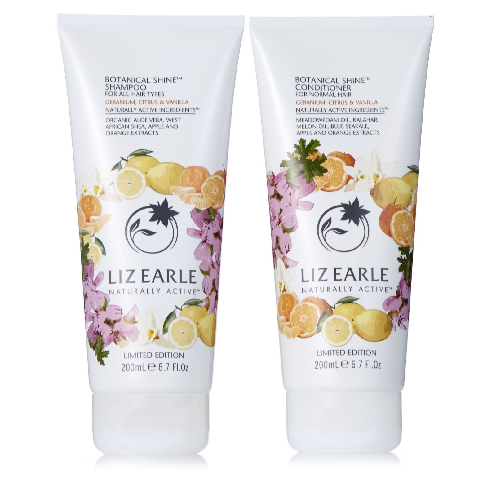 Liz Earle Geranium Citrus & Vanilla Shampoo & Conditioner QVC UK
