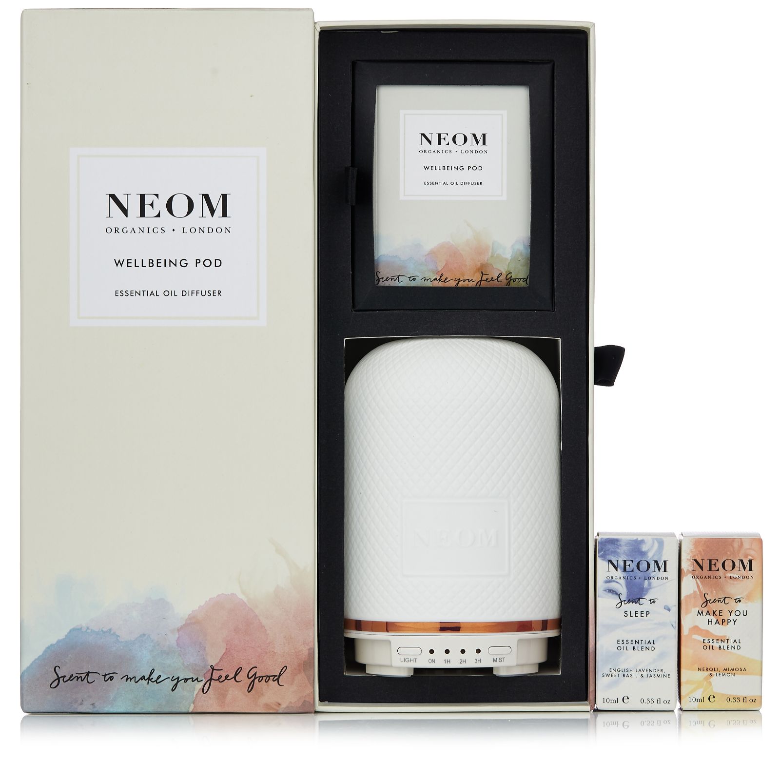 Neom Wellbeing Pod With 2 Essential Oil Blends for Day and Night QVC UK