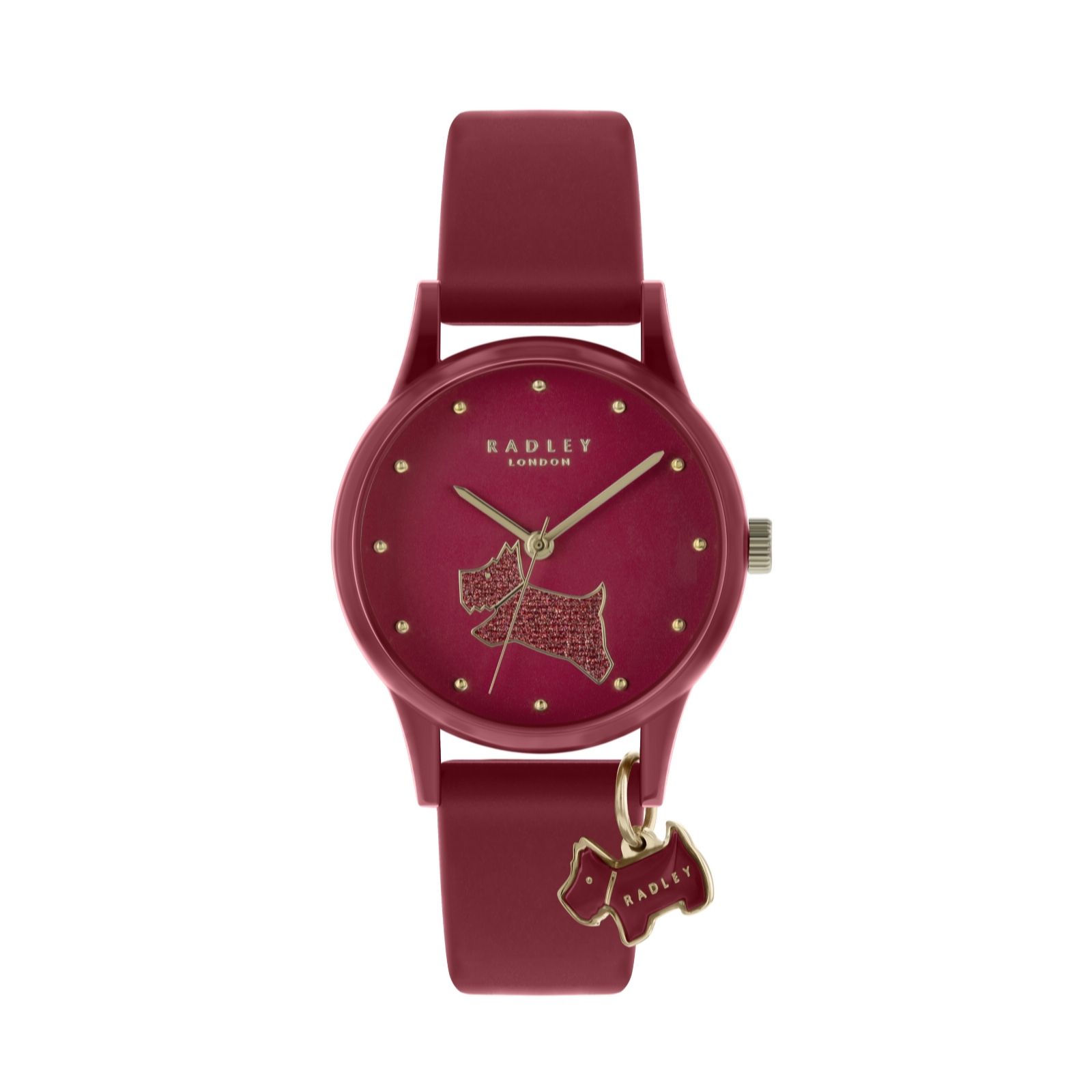 Radley London Sparkle Scotty Dog Silicone Strap Watch QVC UK