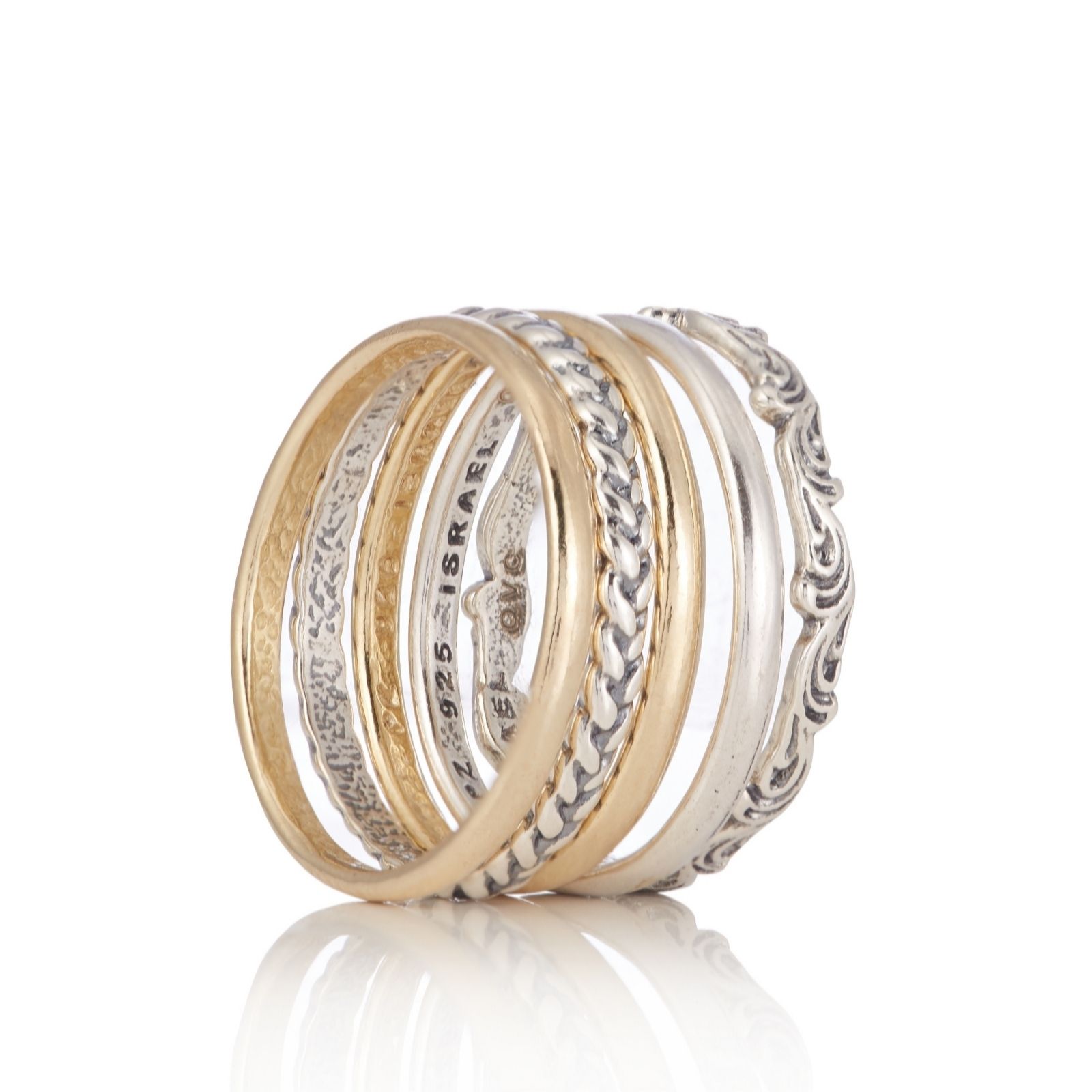 Or Paz Set of 5 Stacking Rings Sterling Silver QVC UK