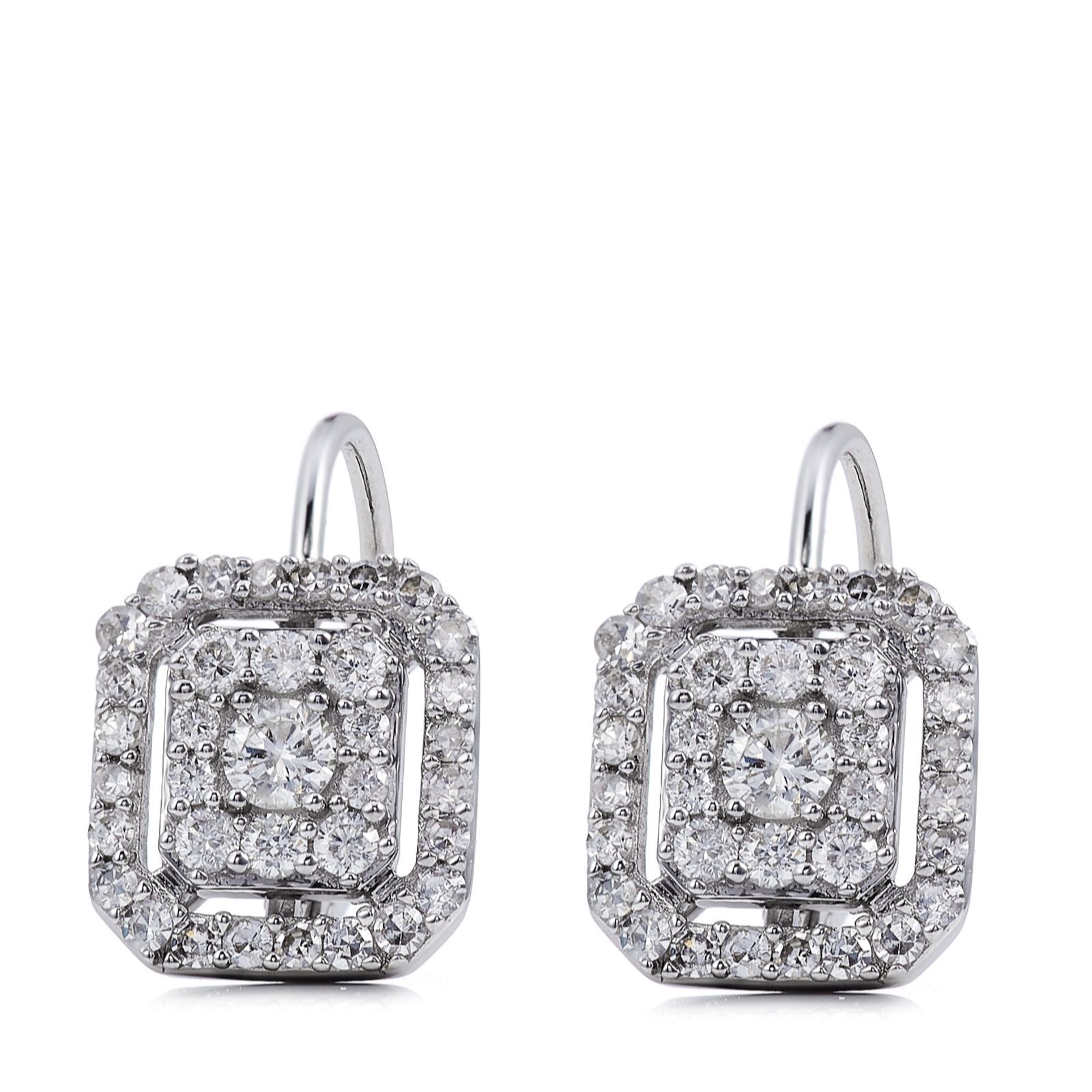 cluster setting diamond earrings