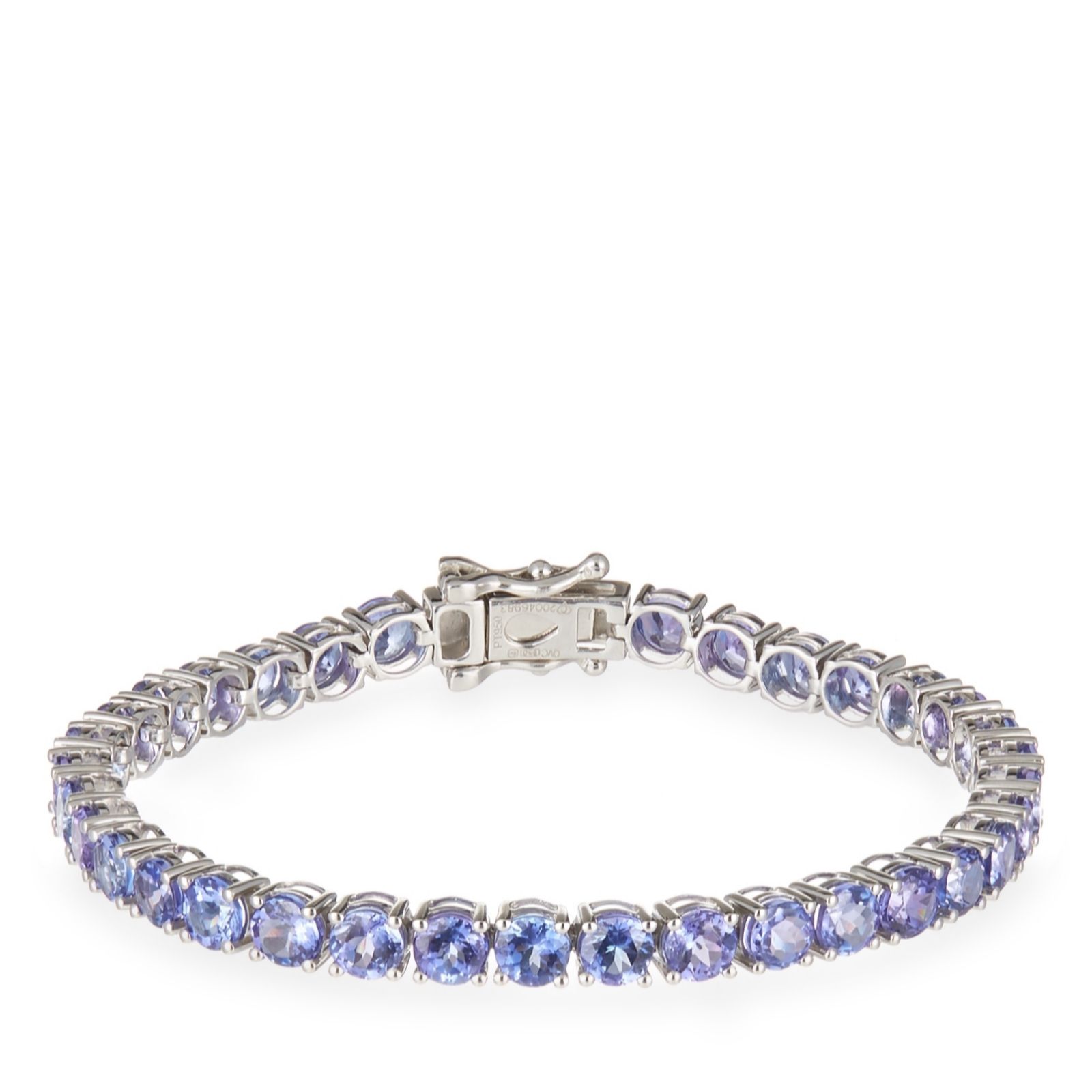 14.00ct AAA Tanzanite Tennis 17.5cm Bracelet Platinum - QVC UK