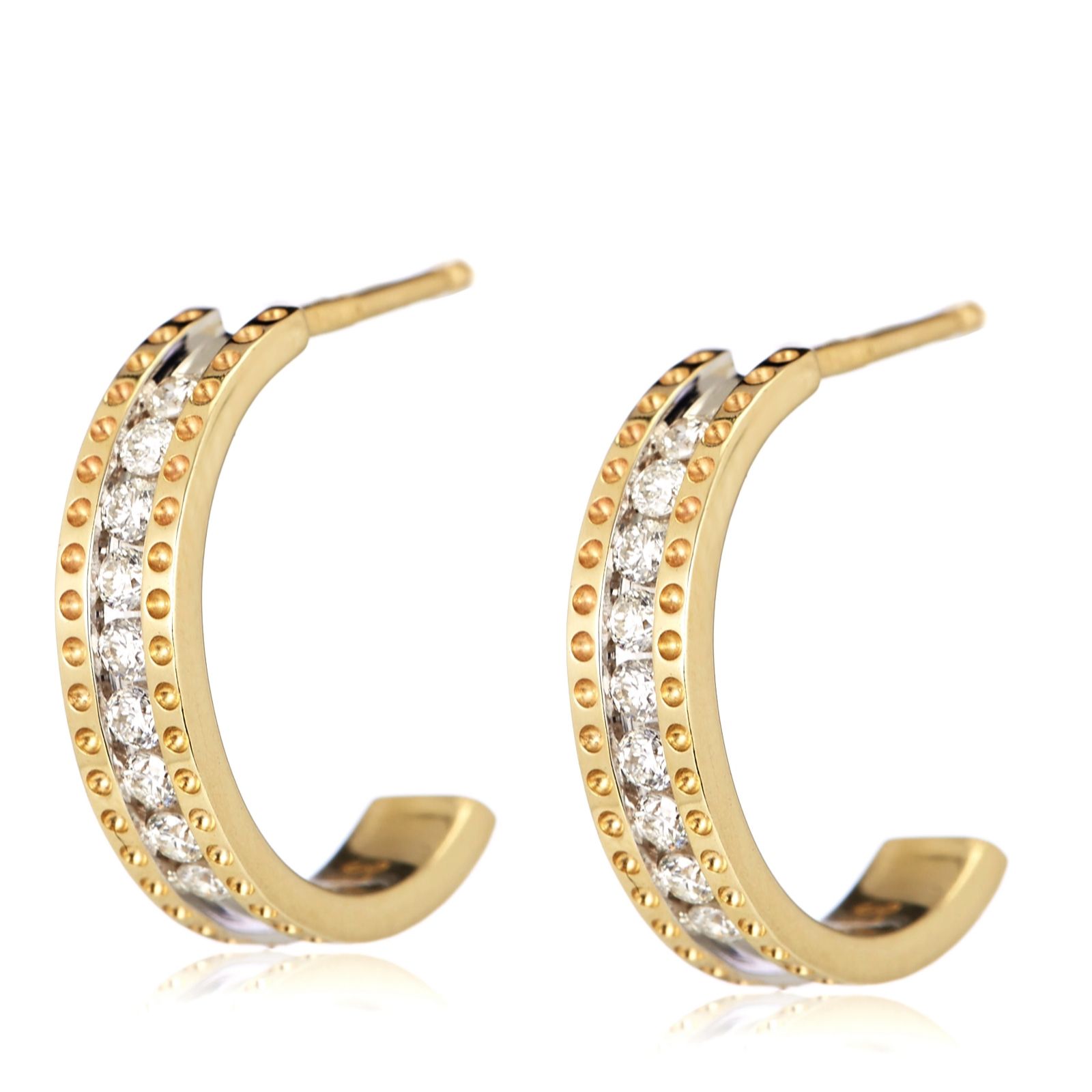 0.25ct Diamond Hoop Earrings 9ct Gold - QVC UK