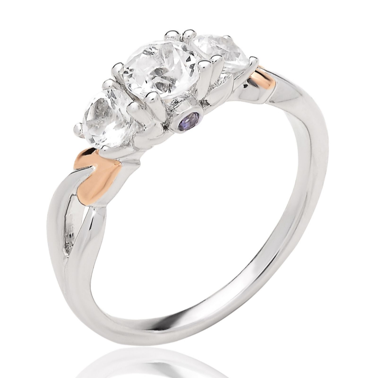 Clogau 9ct Rose Gold & Sterling Silver Trilogy Celebration Ring QVC UK